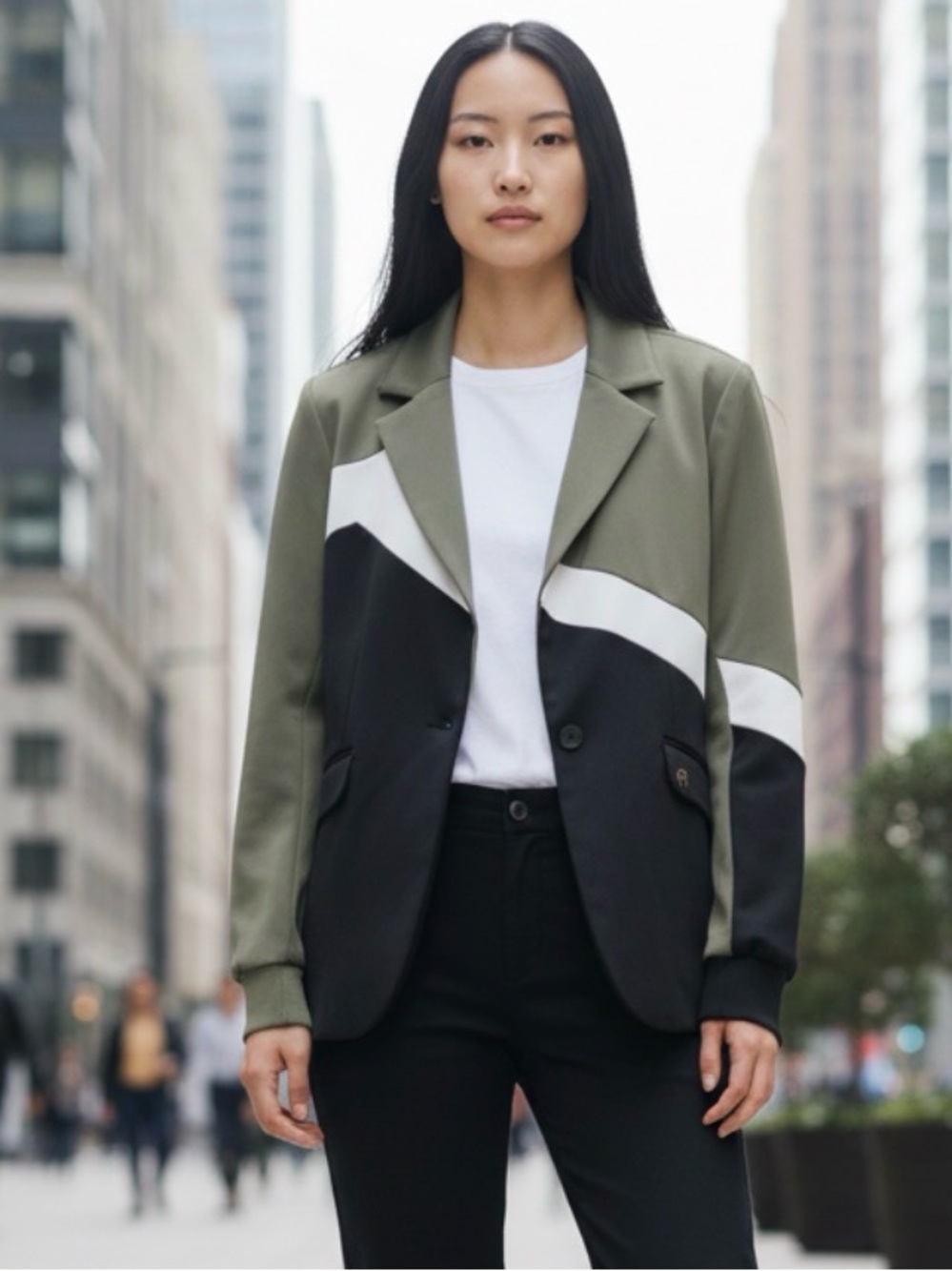 Elias Rumelis Blazer Size S- Olive/Black/White
